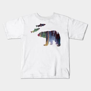 Bear and salmon Kids T-Shirt